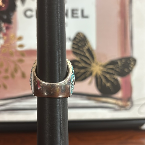 LAUREN G ADAMS STERLING SILVER 925 RING FLEUR DE LIS CZ CLEAR ENAMEL - Picture 14 of 14